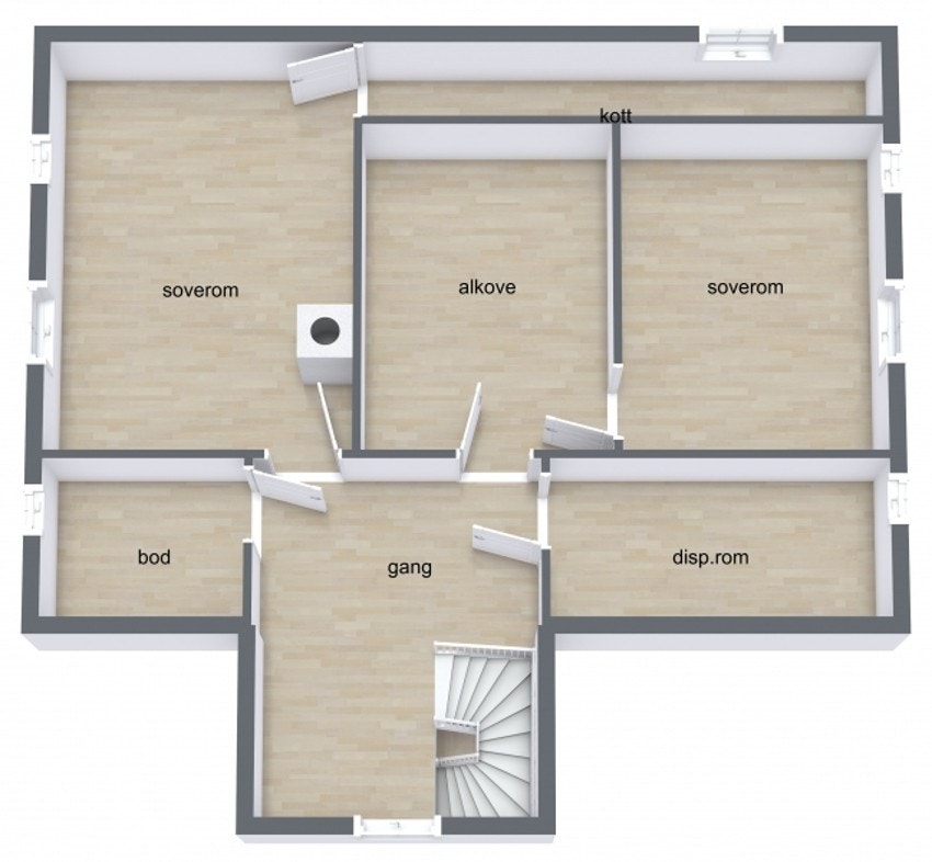 Plantegning 2. etasje Galleribilde