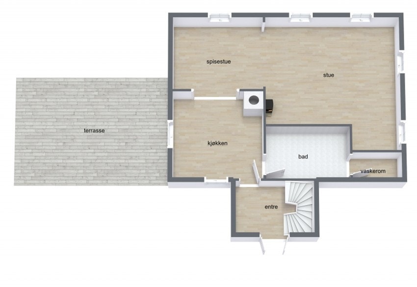 Plantegning 1. etasje Galleribilde