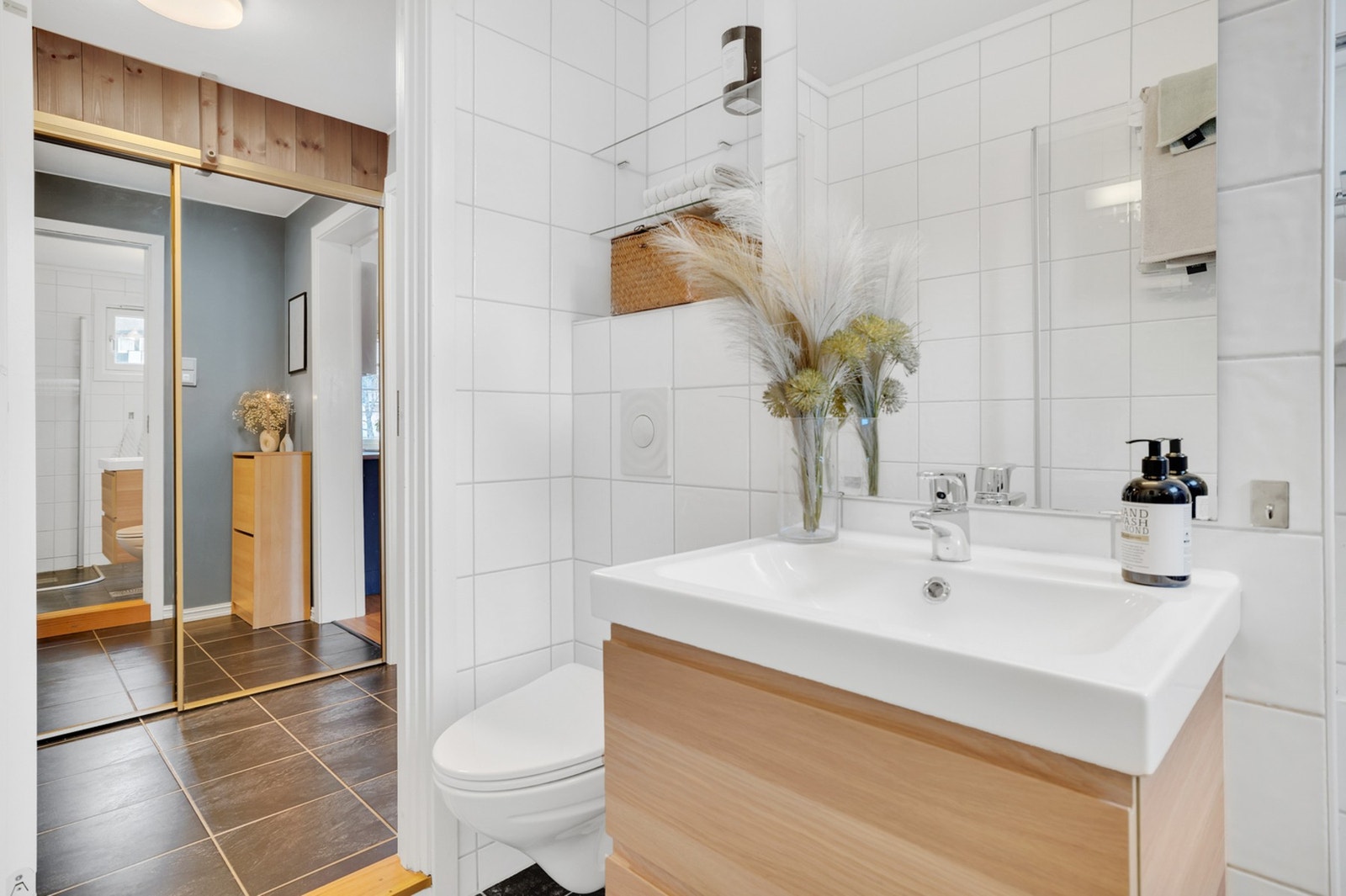 Badet er på 3 m². Galleribilde