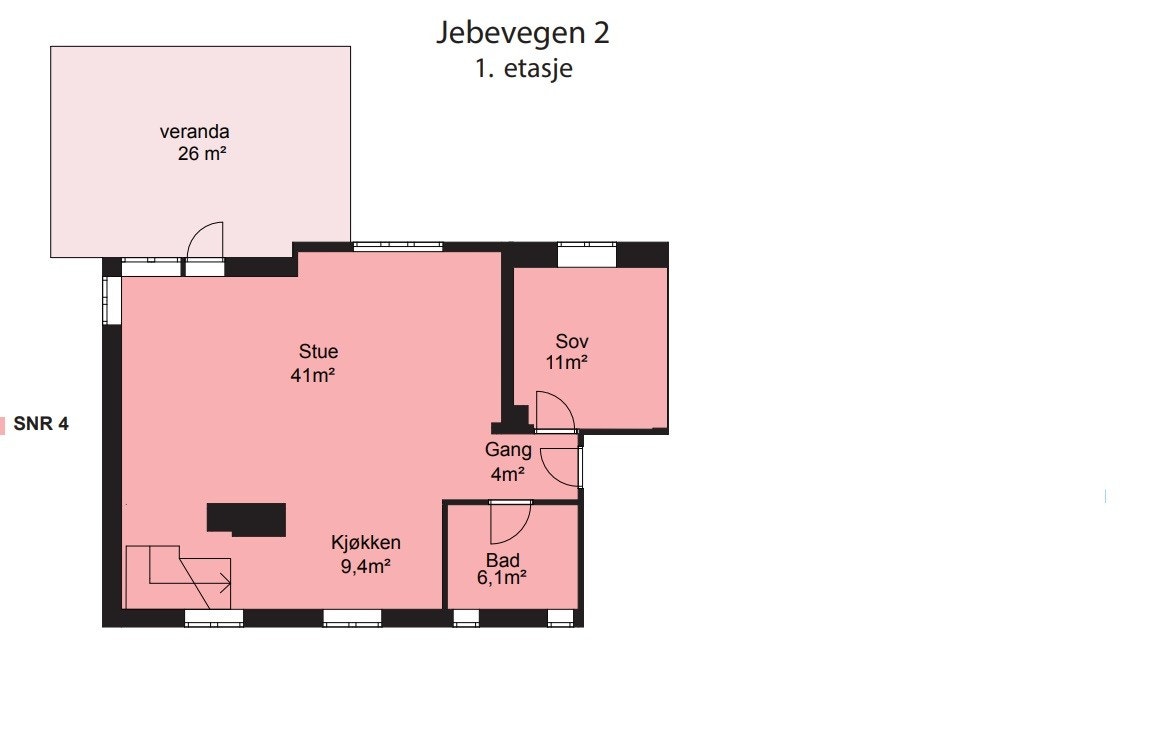 Plantegning 1.etg Galleribilde