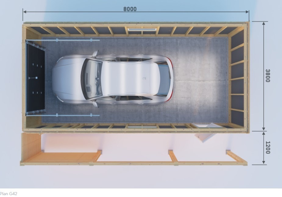 Planløsning garasje. Galleribilde