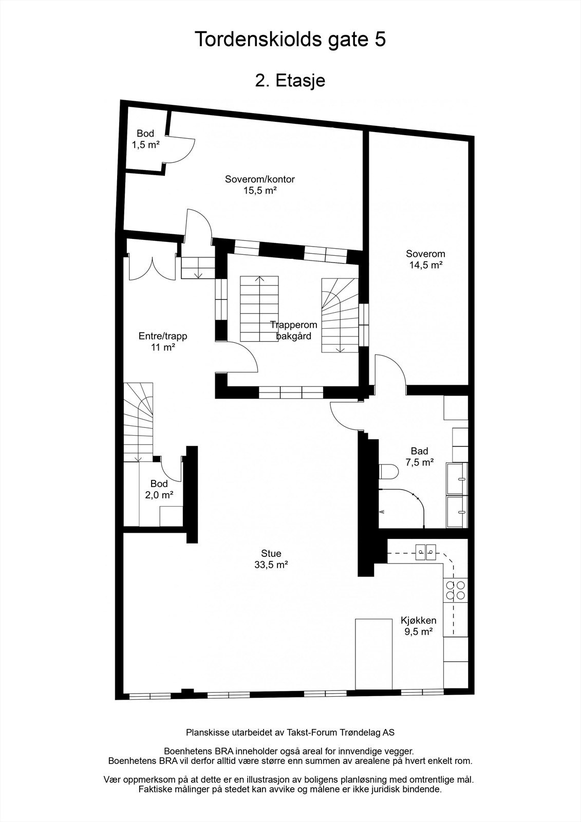 Planskisse 2.etasje (hovedleilighet) Galleribilde