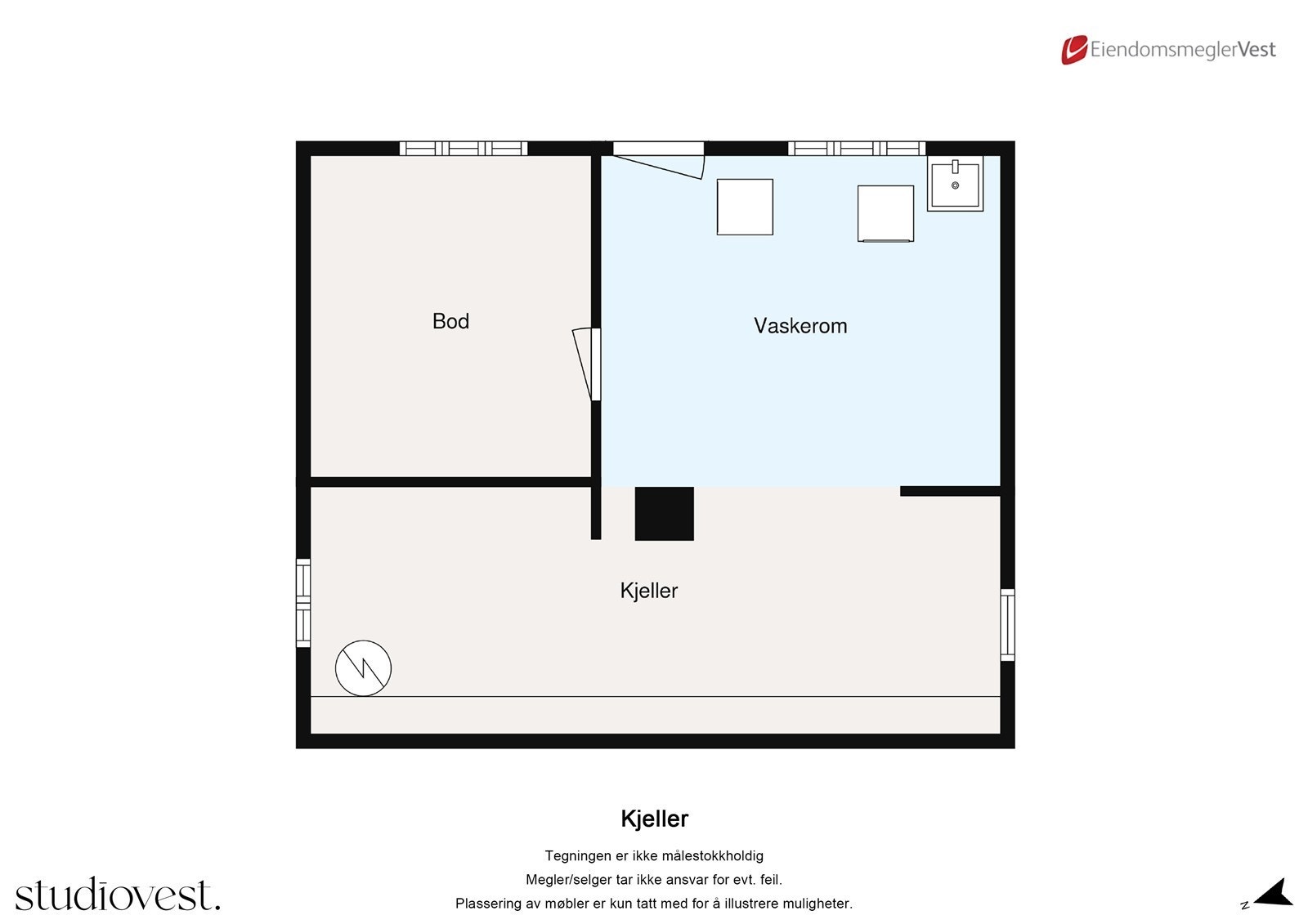 Planskisse kjeller. Galleribilde