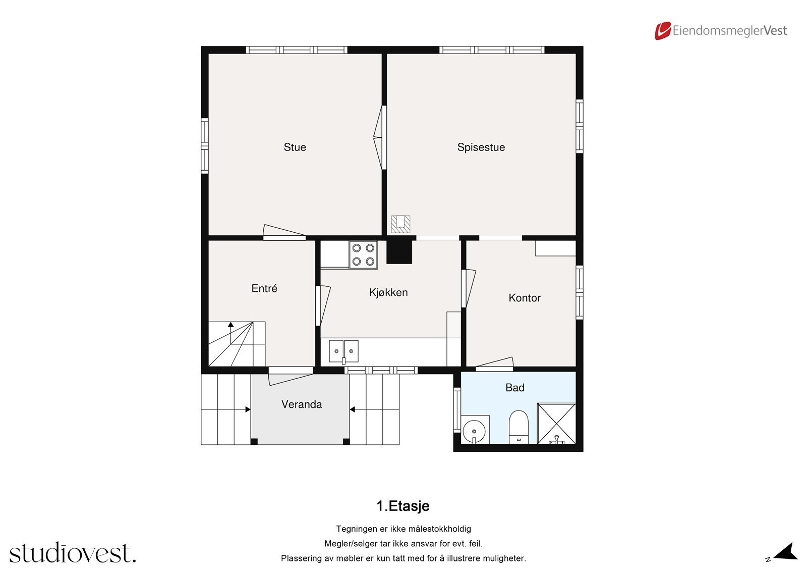 Planskisse 1. etg. Galleribilde