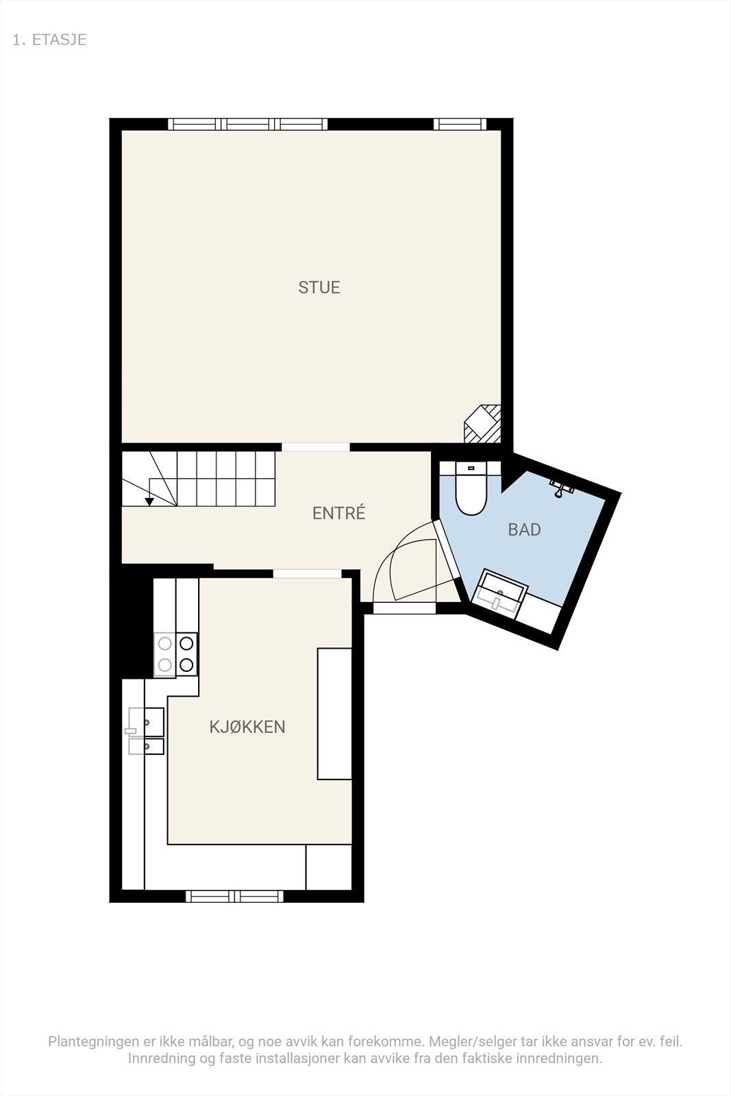 Planskisse i boligens 1. etasje Galleribilde