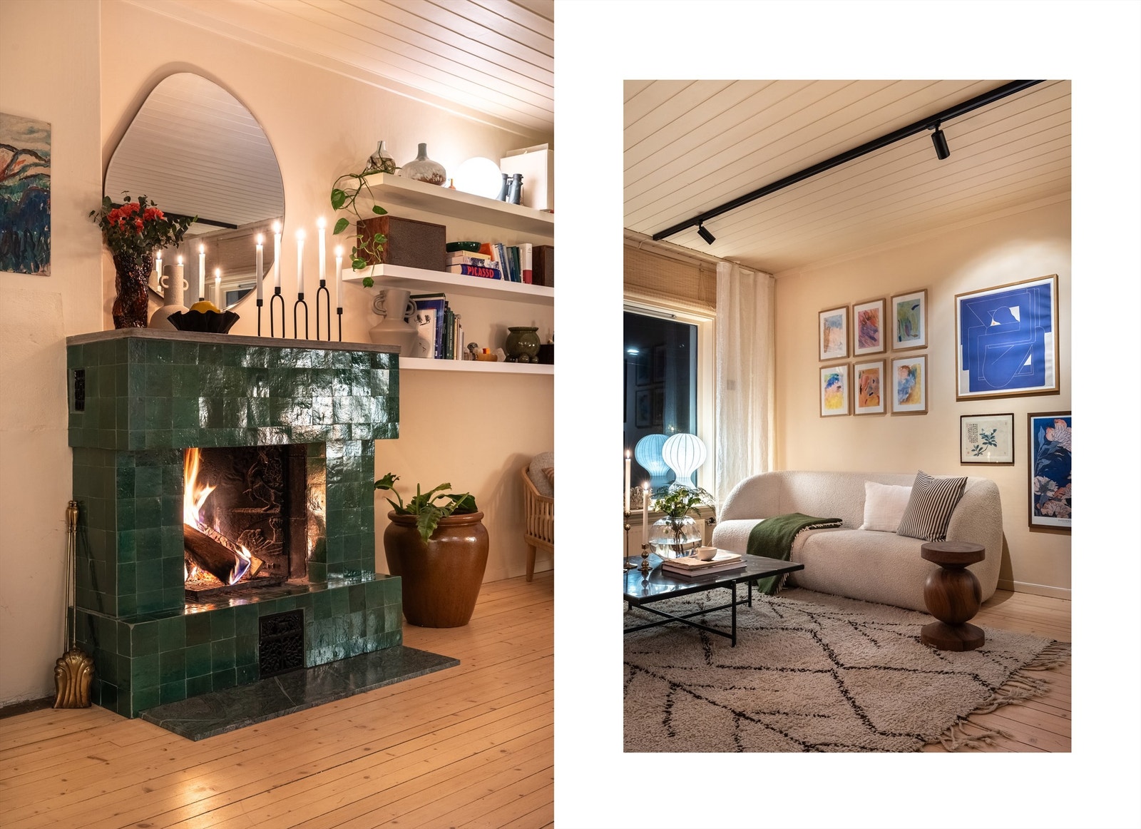 En stor peis å kose seg foran etter en skitur eller en våt høstdag Galleribilde
