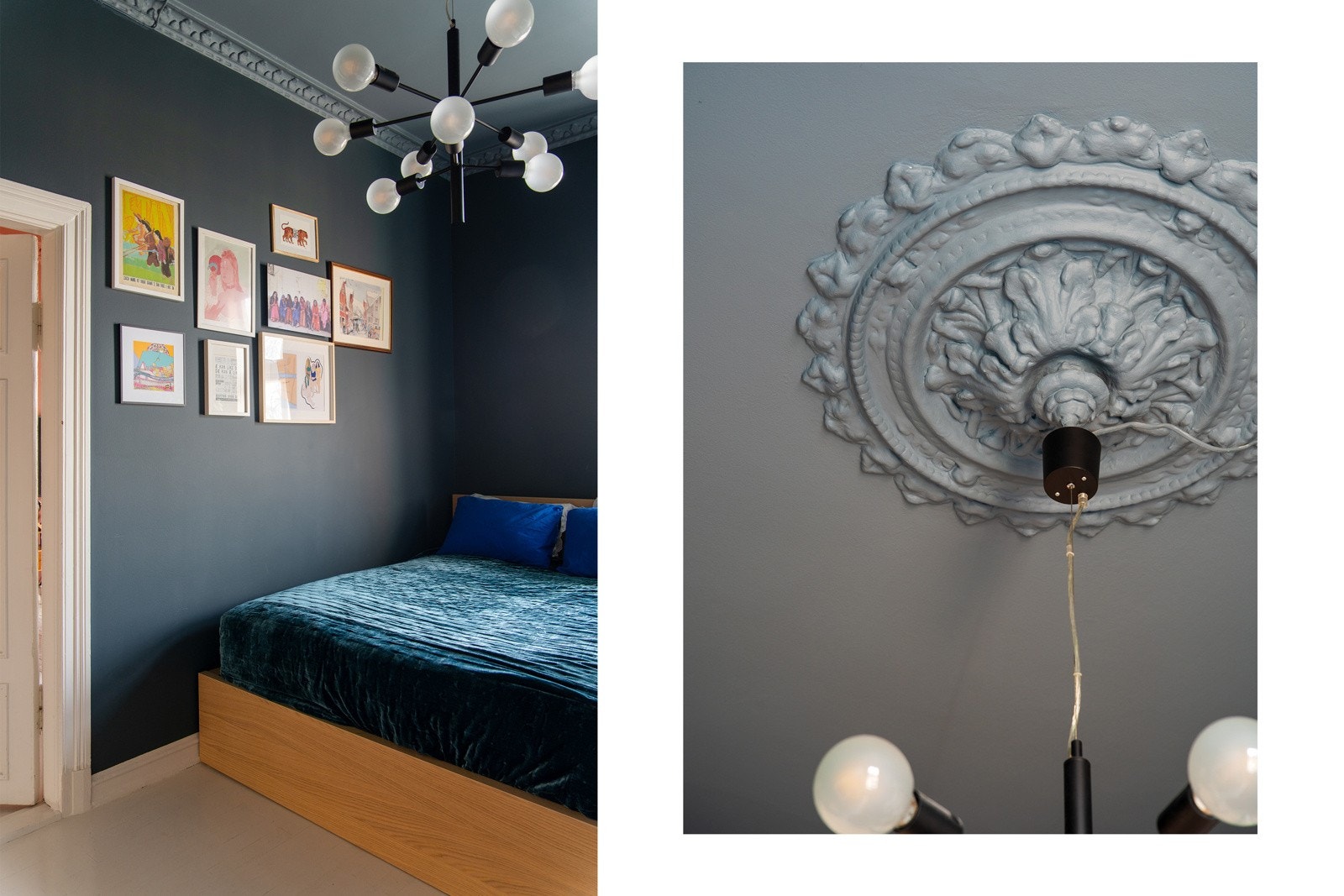 Soverommet er også innredet med flott stukkatur. Galleribilde