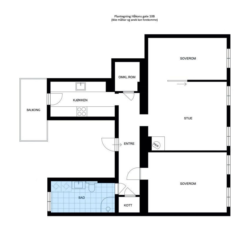 Plantegning - ikke målbar (avvik kan forekomme) Galleribilde