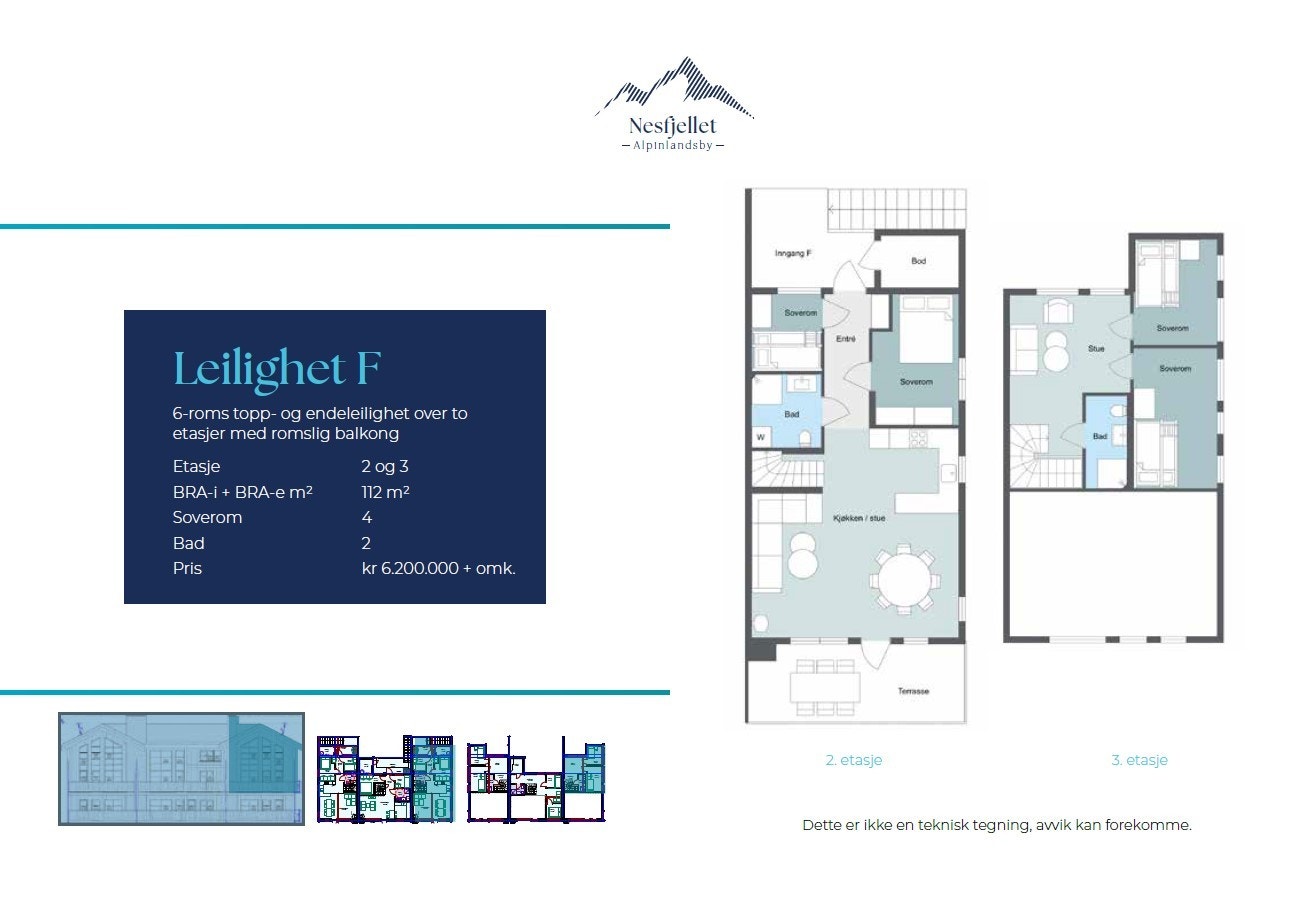 Plantegning 2. og 3. etasje Galleribilde