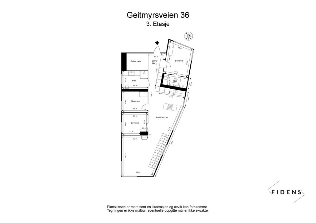 plantegning - 3. etasje Galleribilde