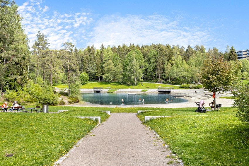 Svarttjernparken er en populær møteplass for Romsåsbeboerne og andre i nærområdet Galleribilde