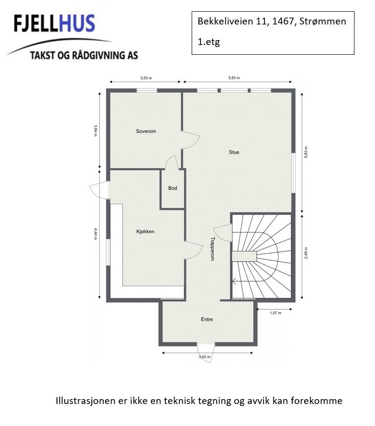 Plantegning 1. etasje Galleribilde