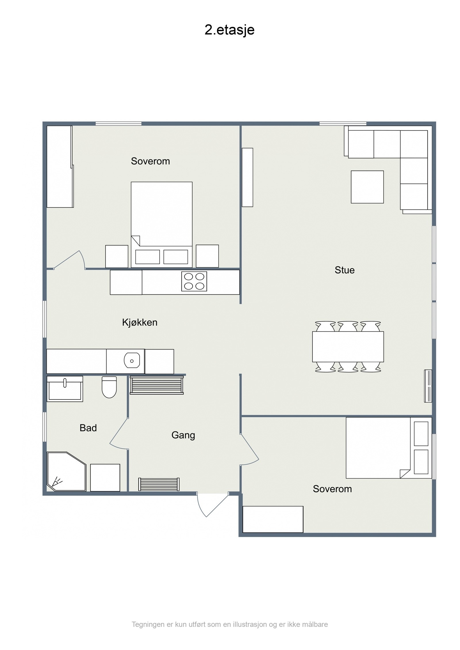 Plantegning 2.etasje Galleribilde