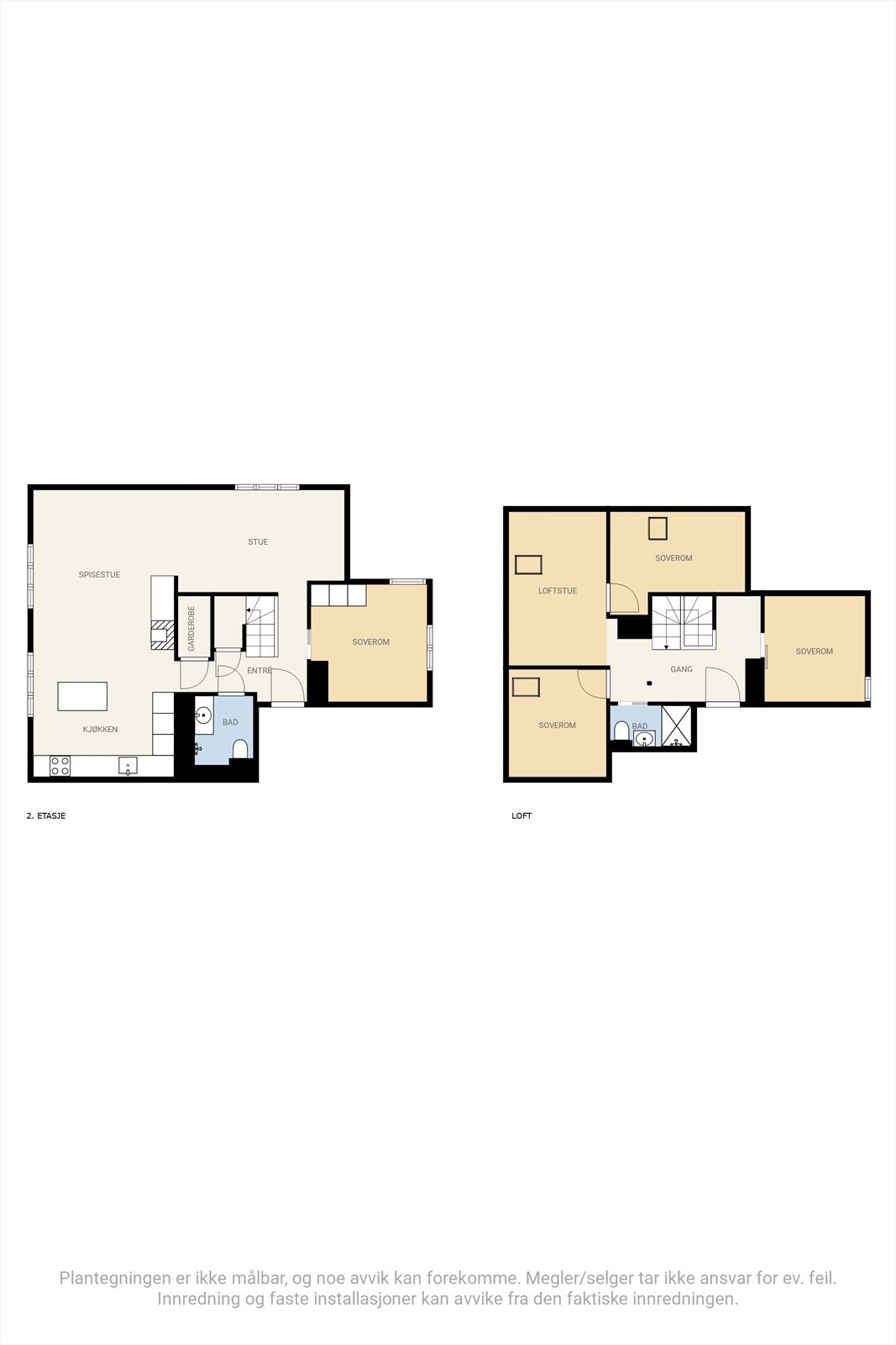 Plantegning for begge plan. Galleribilde