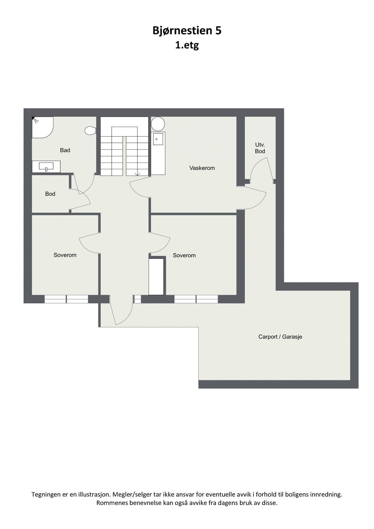Plantegning 2D - 1.Etasje Galleribilde