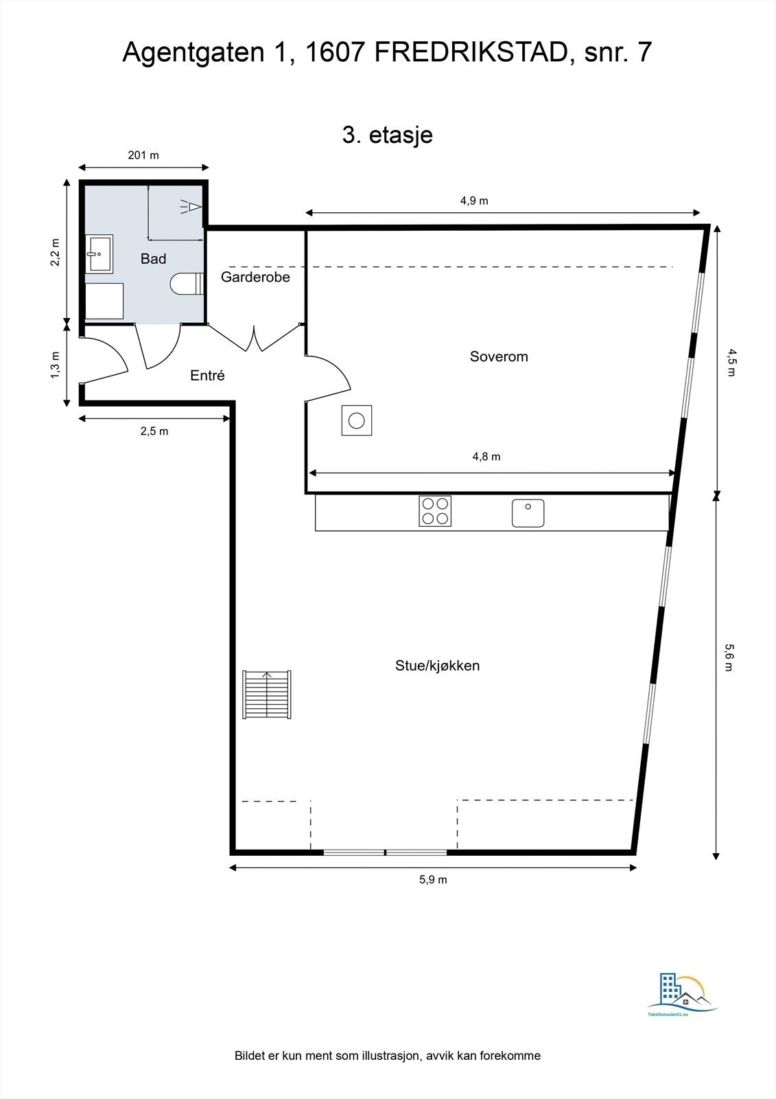 3. etasje - 2D Floor Plan.jpg Galleribilde