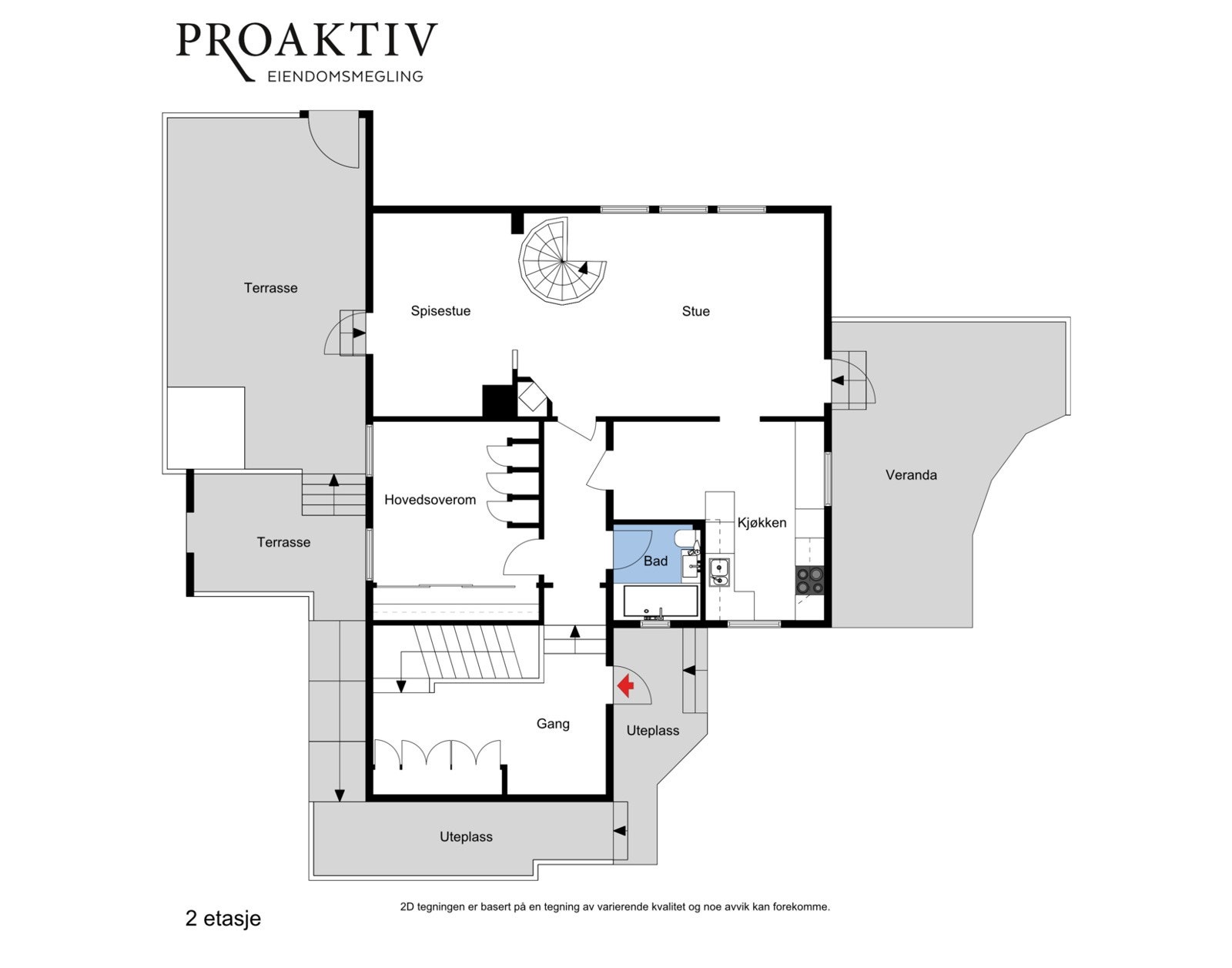 Plantegning hovedetasje. Galleribilde