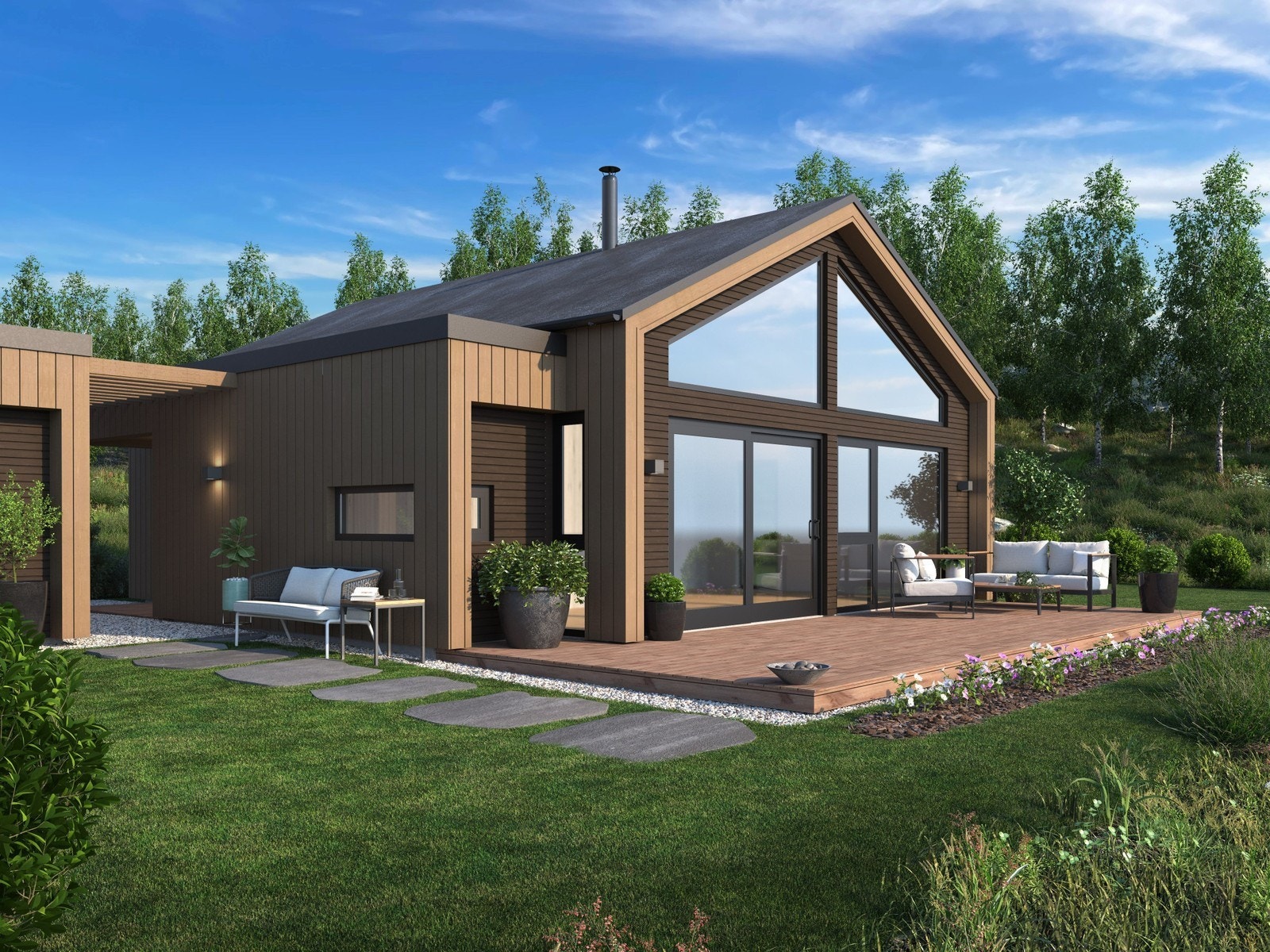 Front med store vinduer ut mot fjorden Galleribilde