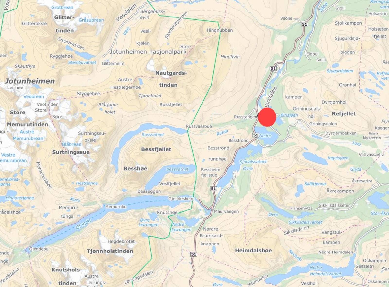 Her ligger tomtefeltet Galleribilde