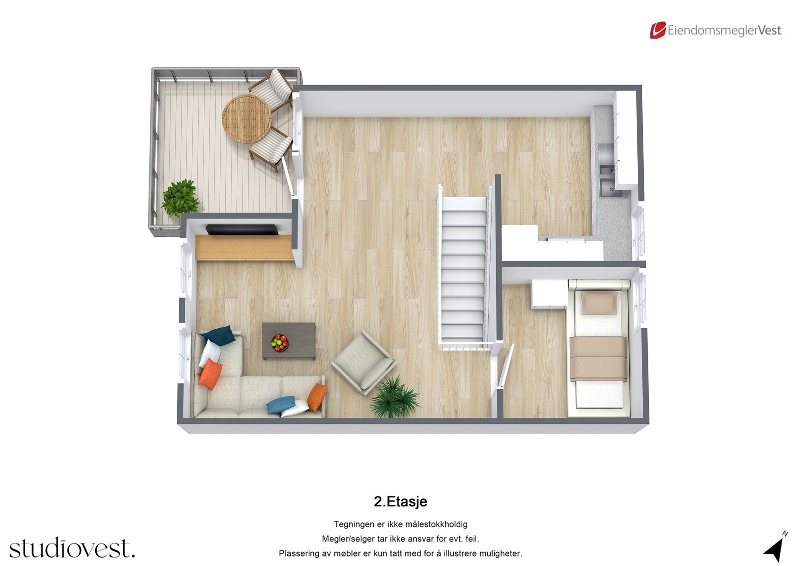 Planskisse 3D: Loft. Galleribilde