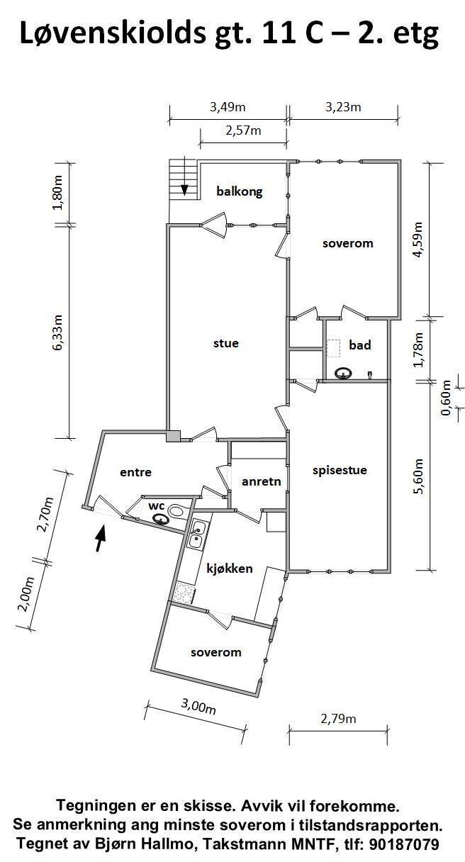 Løvenskiolds gate 11 C - tegning. Galleribilde