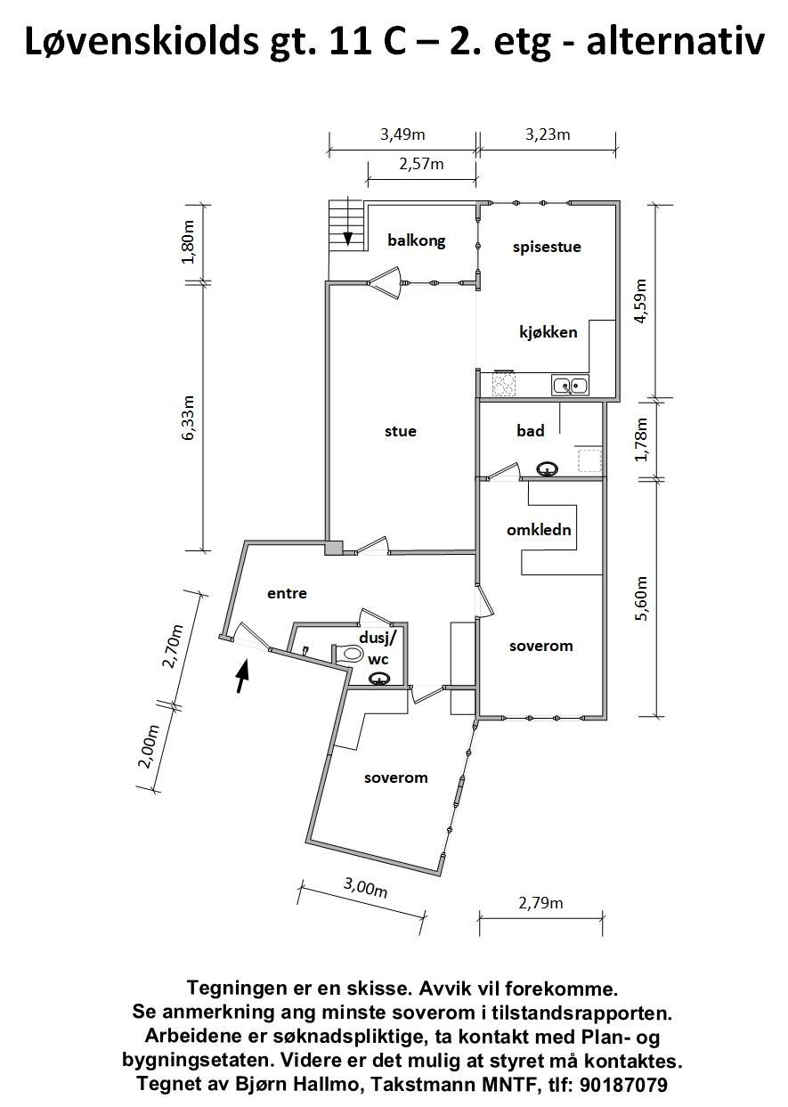 Løvenskiolds gate 11 C - alternativ tegning Galleribilde