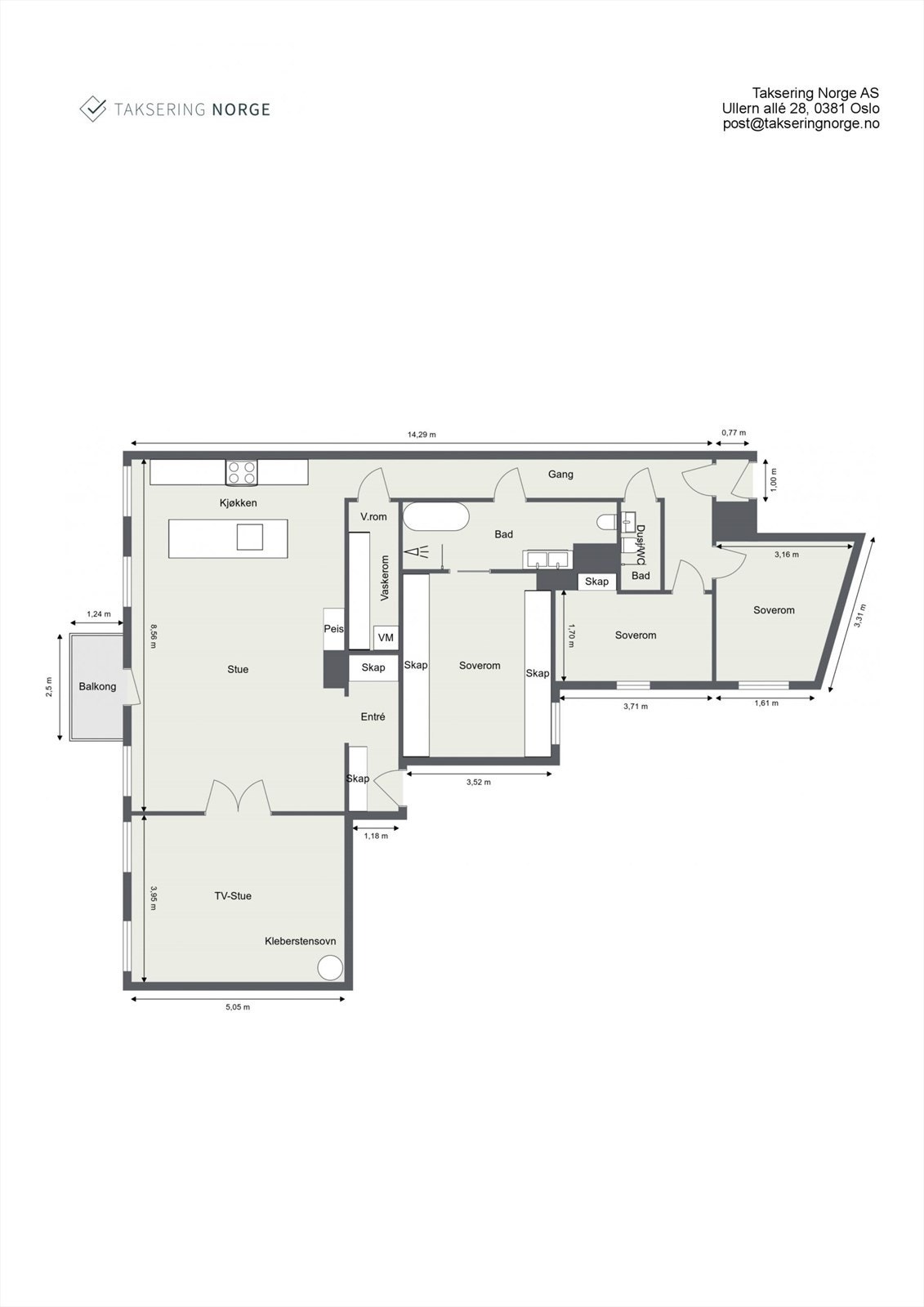 Planskisse Elisenbergveien 3 Galleribilde