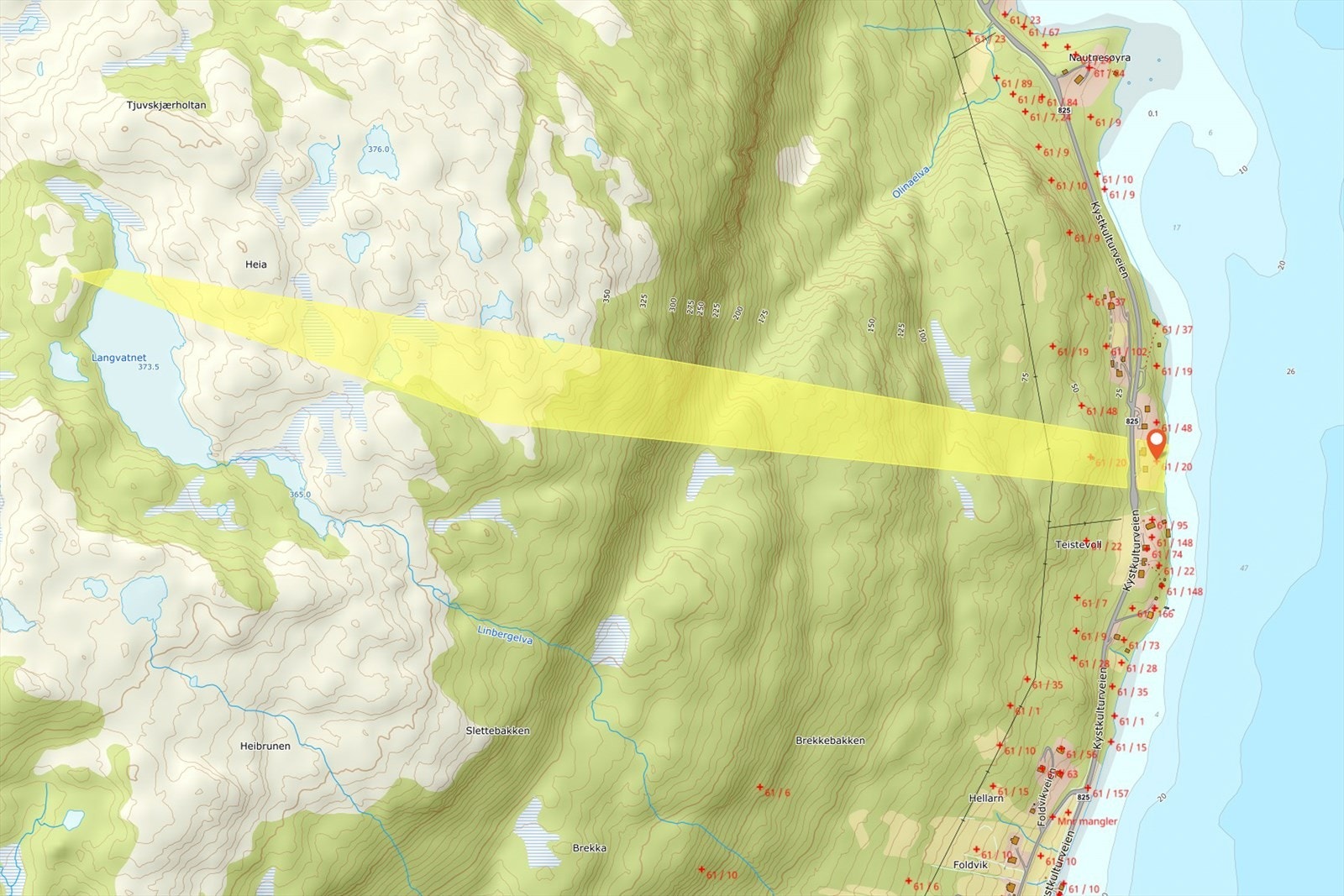 Tomtegrenser fra Norgeskart Galleribilde