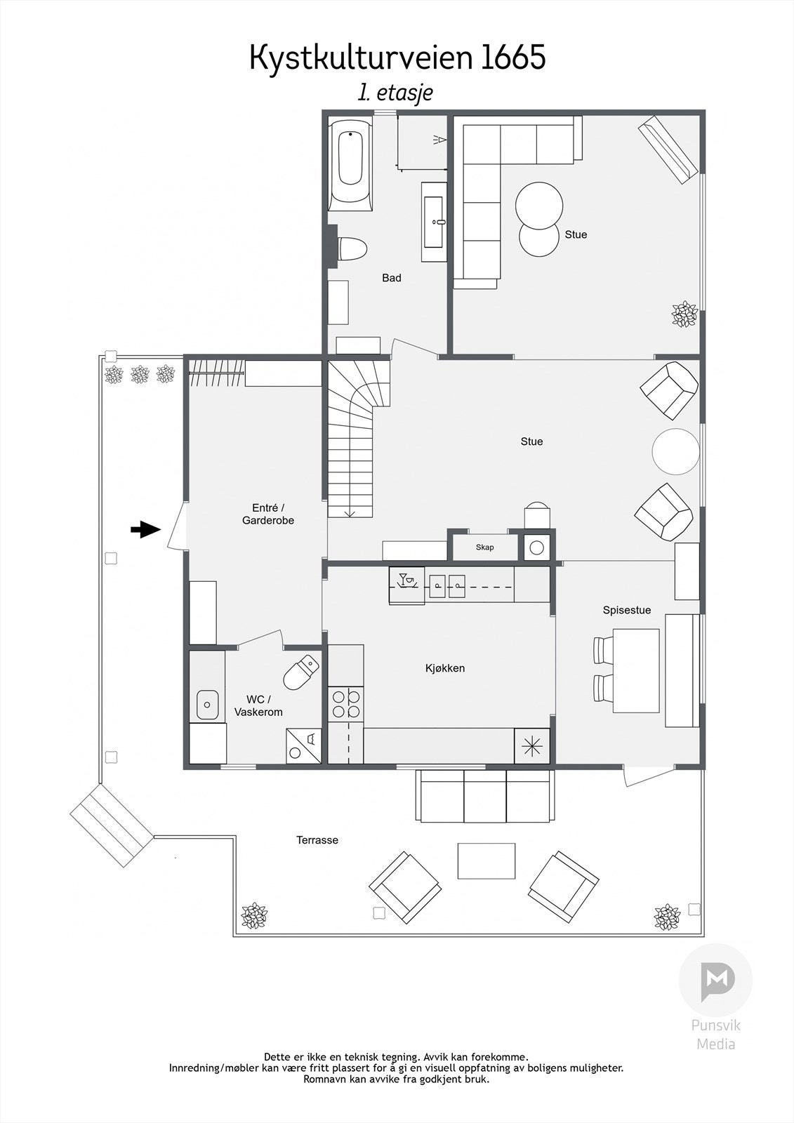 Plantegning 1etasje - 2D Galleribilde