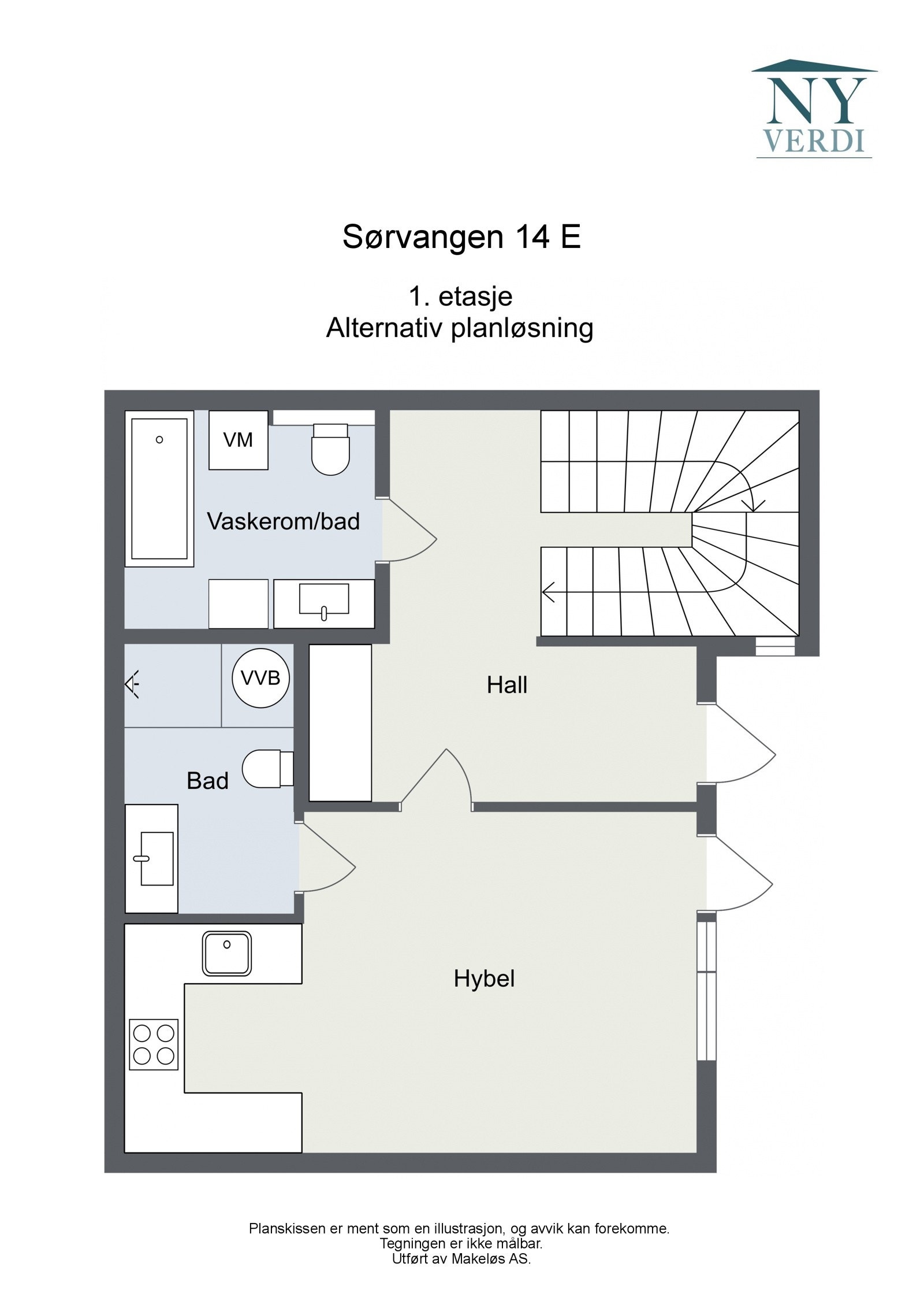 Alternativ plantegning - 1. etasje Galleribilde