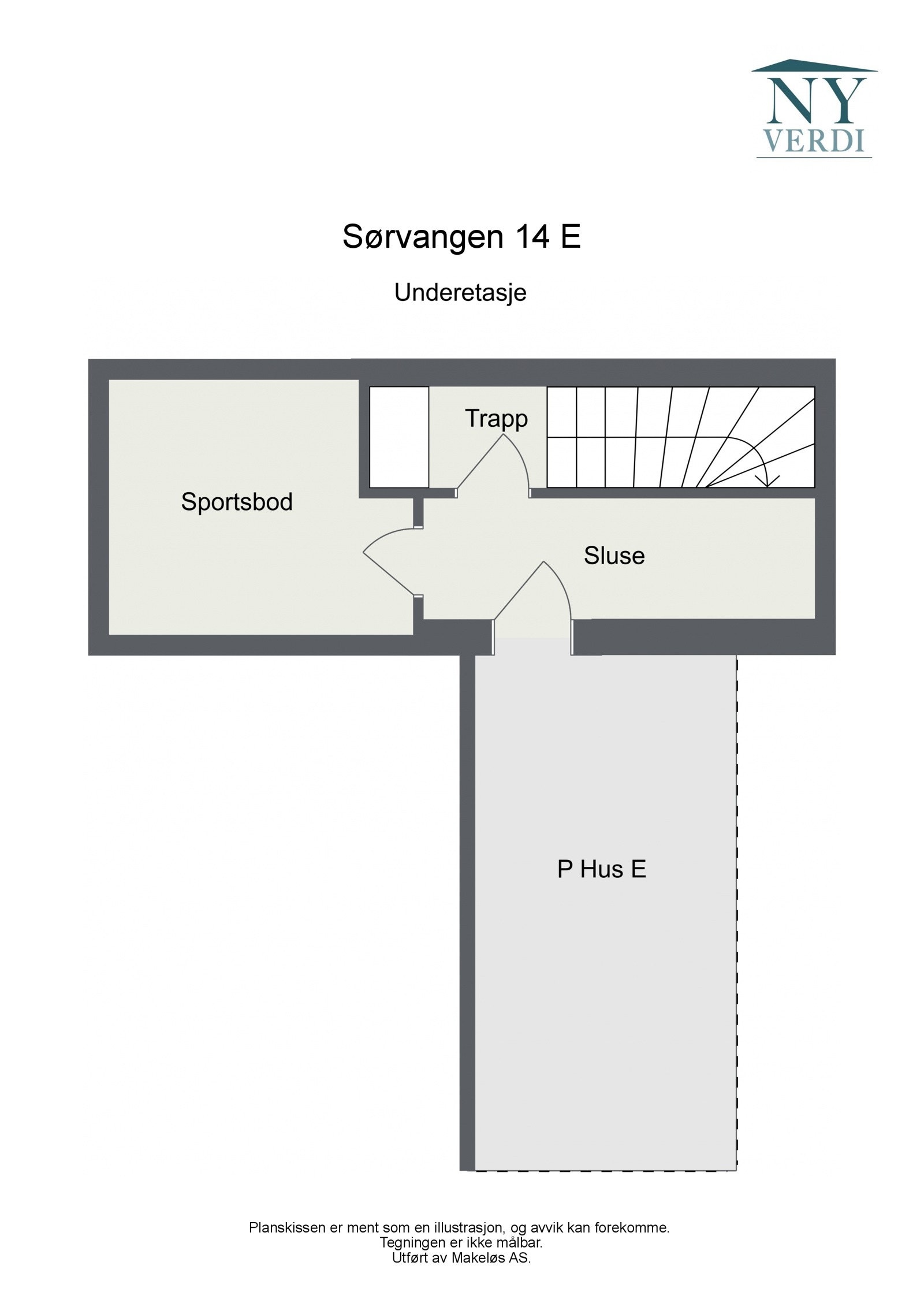 Plantegning - Underetasje (Gulvvarme i sportsbod) Galleribilde