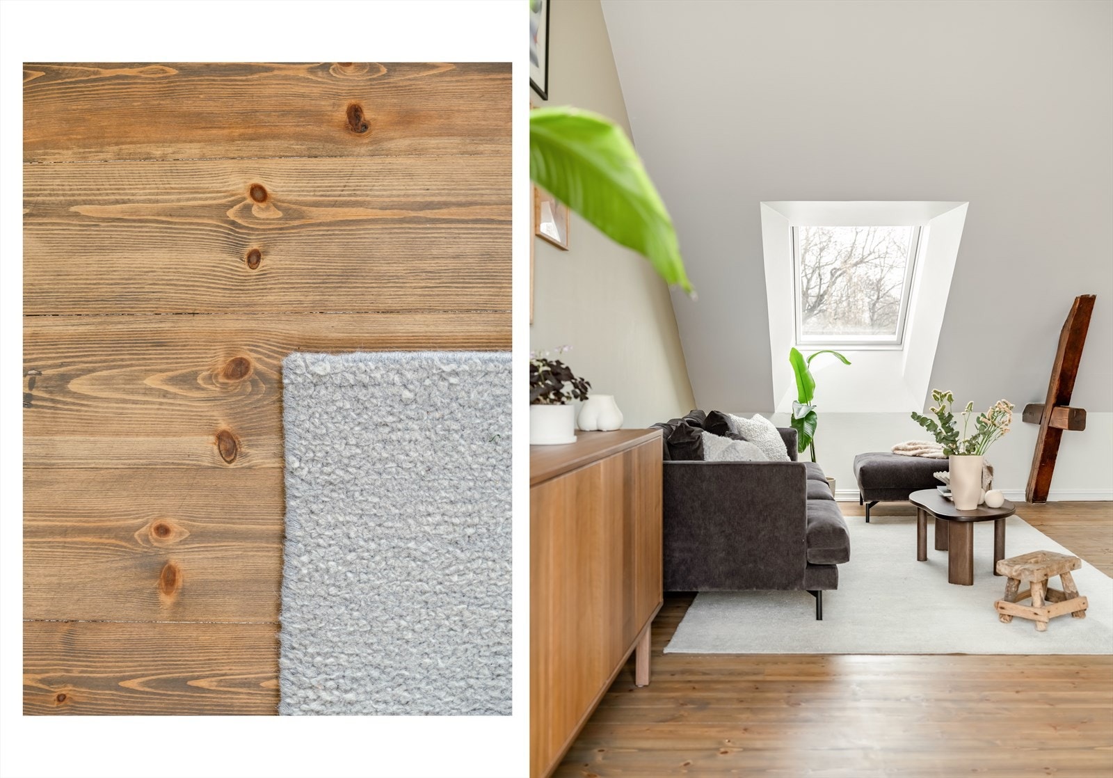 De fine tregulvene i stue og åpent kjøkken er slipt og oljet i 2023.
Disse tilfører rommet en perfekt dose lunhet! Galleribilde