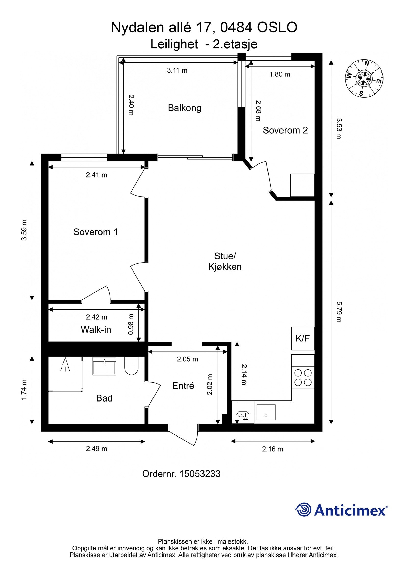 Du lurer kanskje på hvordan leiligheten ser ut innvendig? Ta en titt på plantegningen først! Legger du merke til den gode planløsningen og den fine størrelsen på rommene? Galleribilde