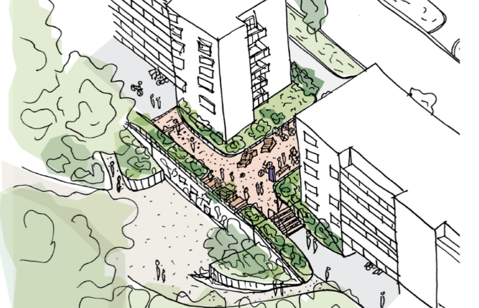 Området utenfor fyrhuset renoveres i disse tider. Dette er en illustrasjon av hvordan det vil bli Galleribilde