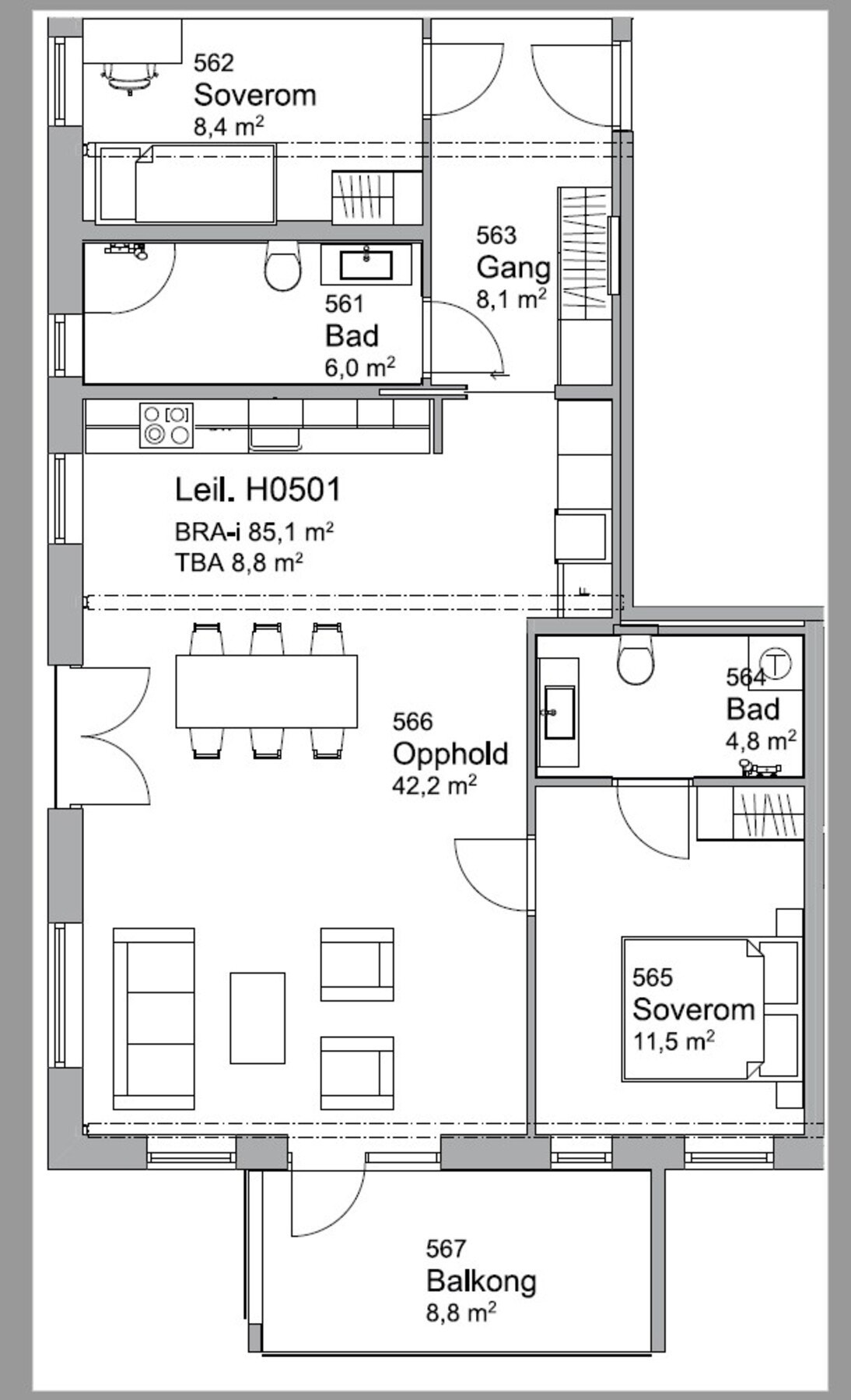 Planskisse Galleribilde