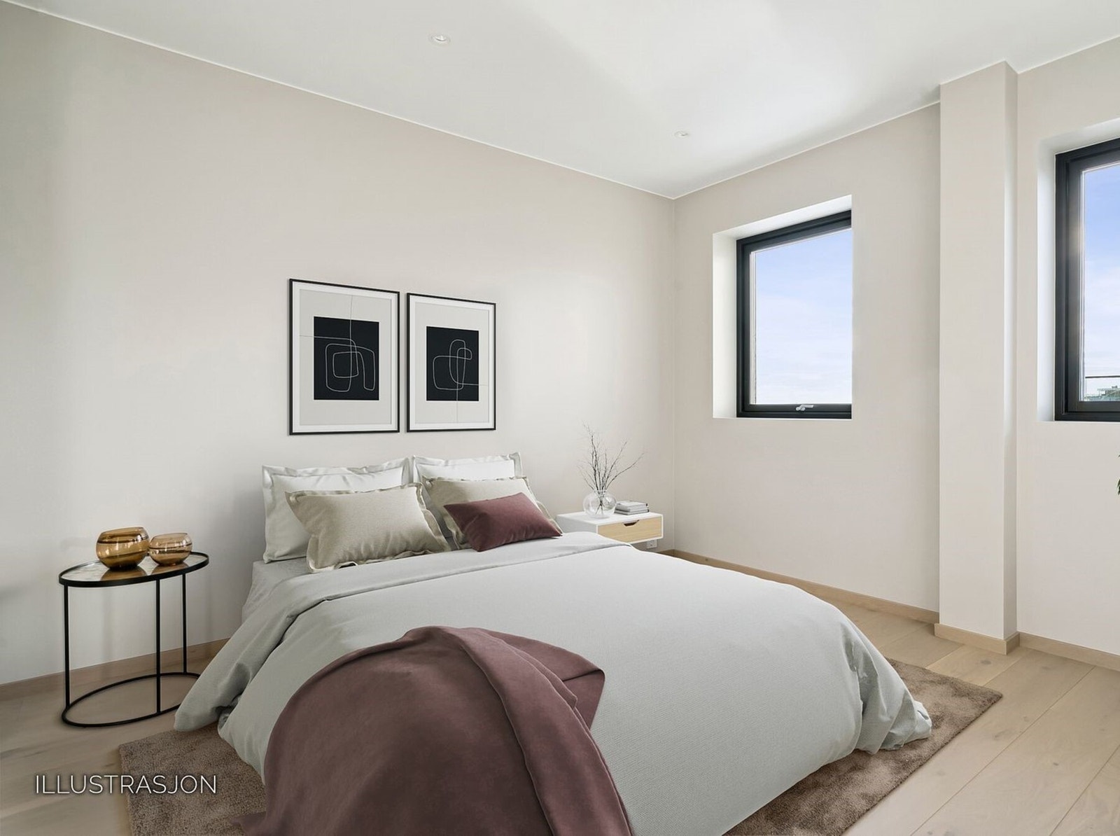 Det store soverommet ligger ved stuen. Her er det plass til både dobbeltseng og garderobe. Galleribilde