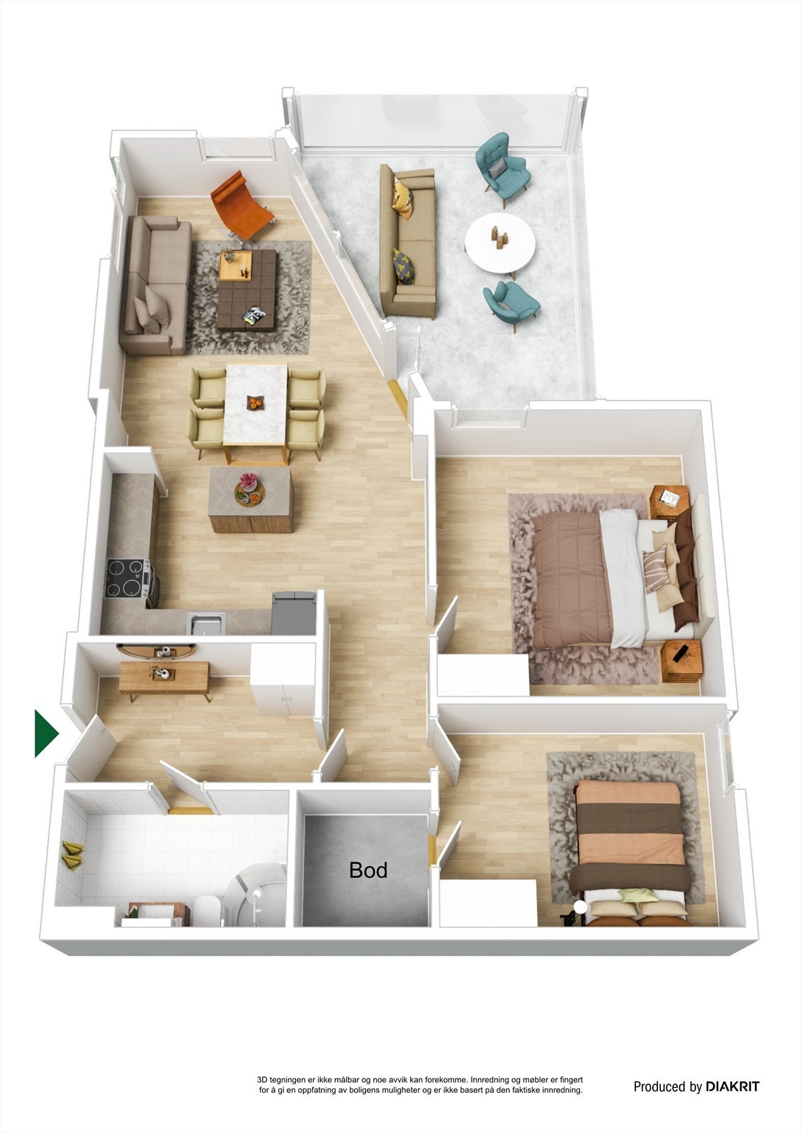 3D planskisse. Galleribilde
