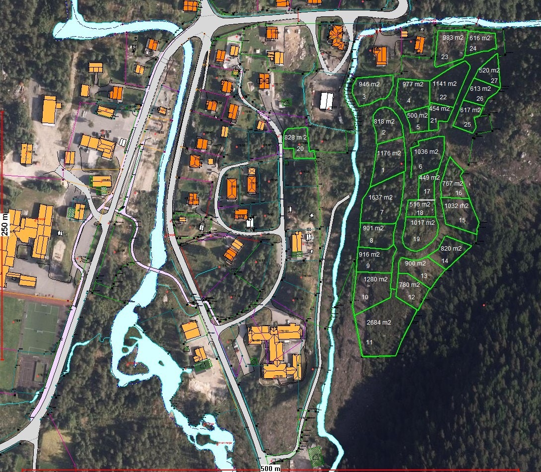 Tomteinndeling - Oversiksbilde Galleribilde