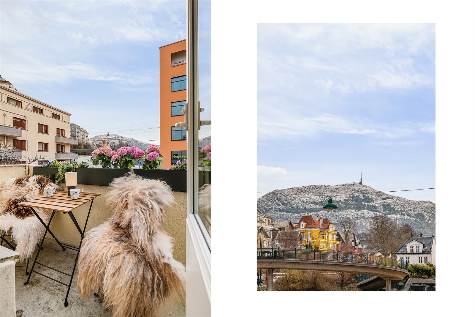 Sørvendt balkong med utsikt mot Ulriken Galleribilde