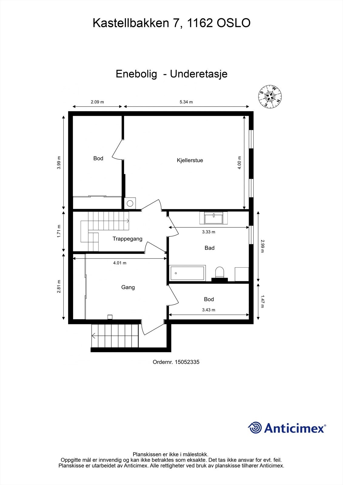 Plantegning underetasje Galleribilde