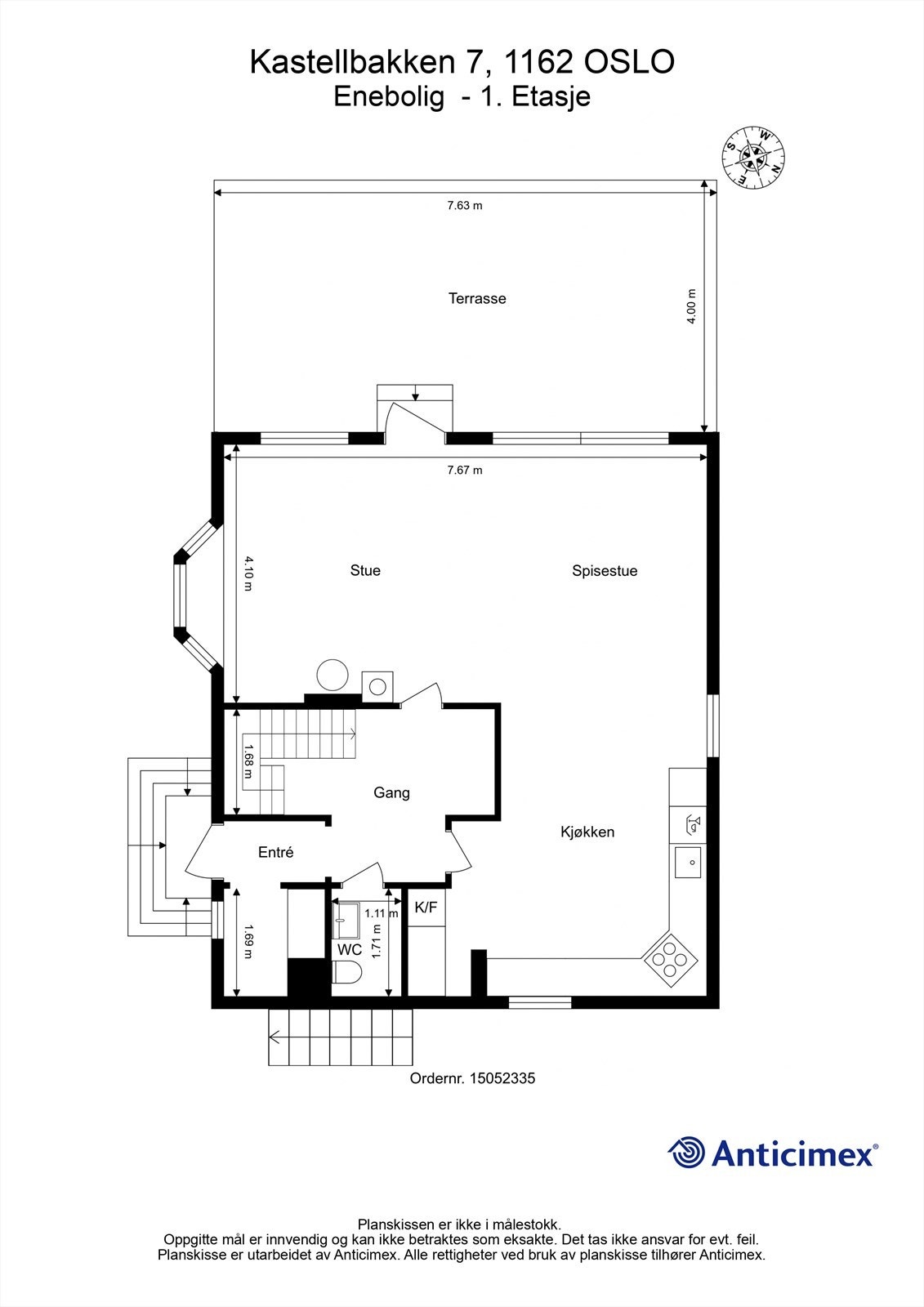 Plantegning 1. etasje Galleribilde