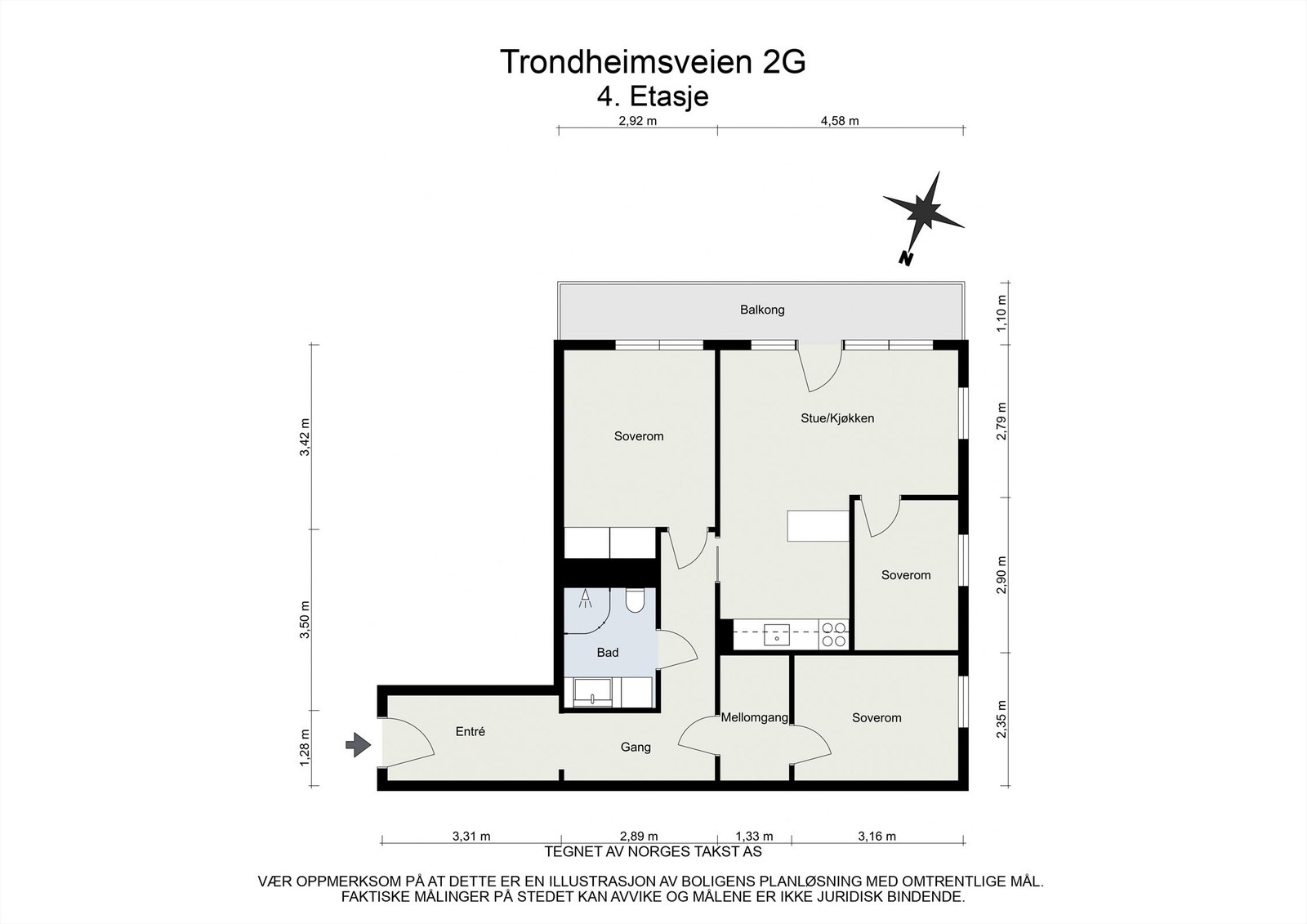Plantegning 4. etasje Galleribilde