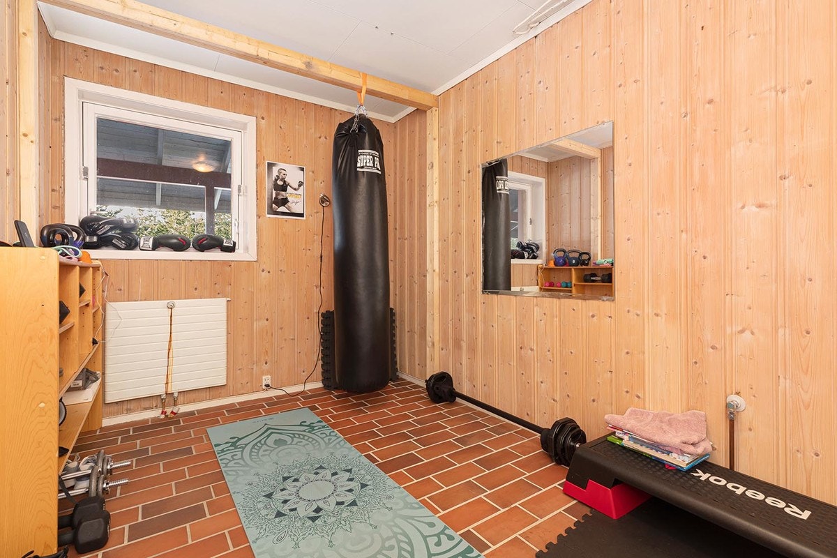 Det siste soverommet er i dag innredet som trimmrom. Galleribilde