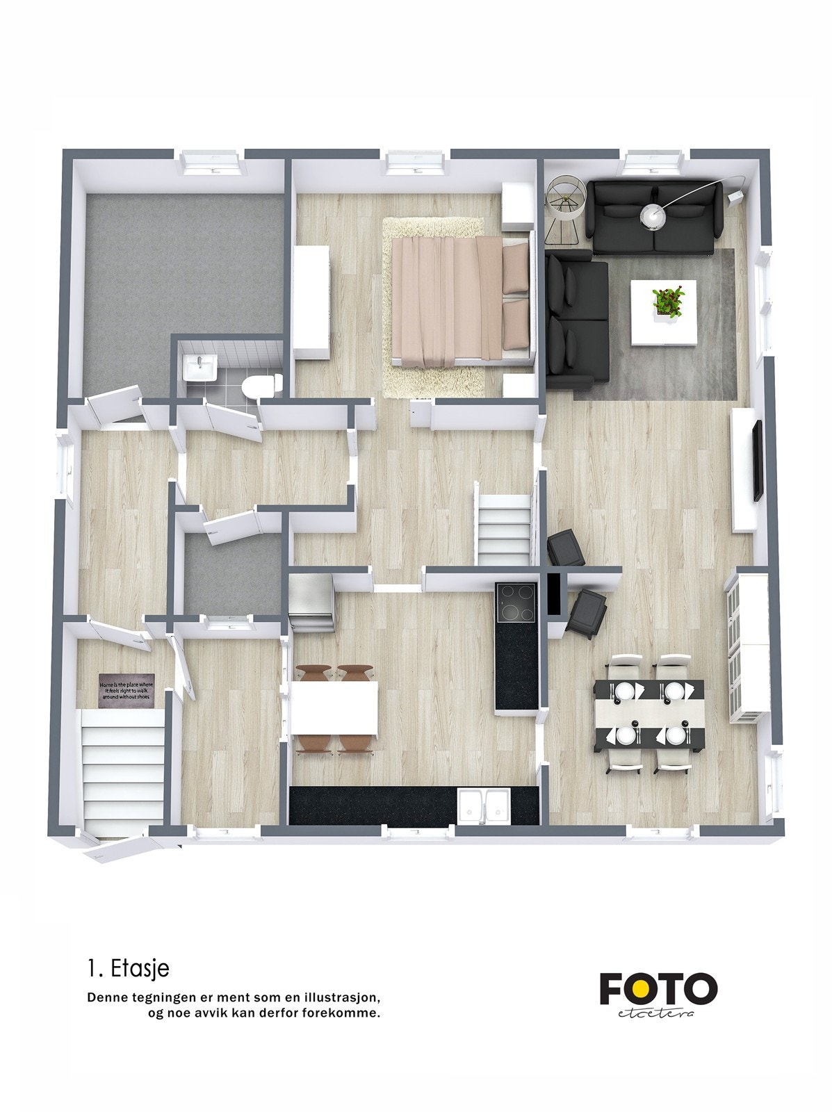 Plantegning 1. etasje Galleribilde
