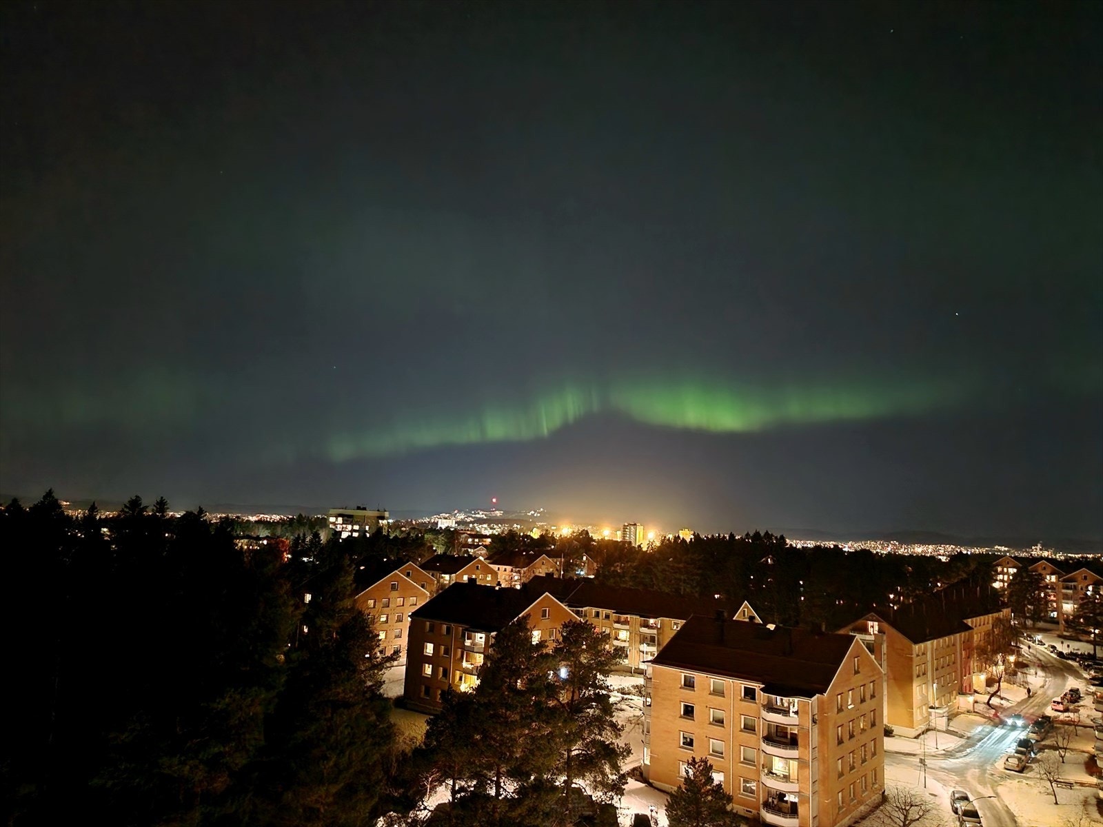 Nordlys fra balkongen. Privat bilde. Galleribilde