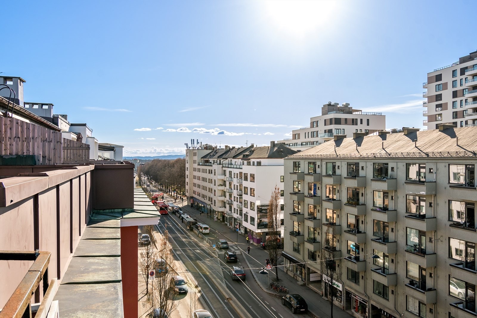 Utsikt takterrasse. Galleribilde
