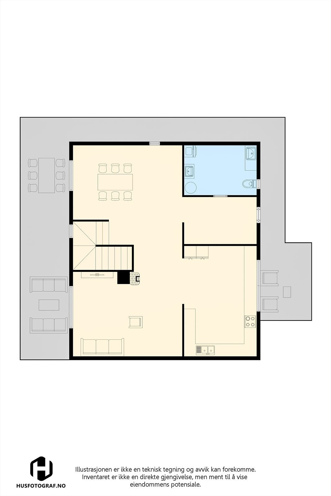 Plantegning 1 etg. Galleribilde