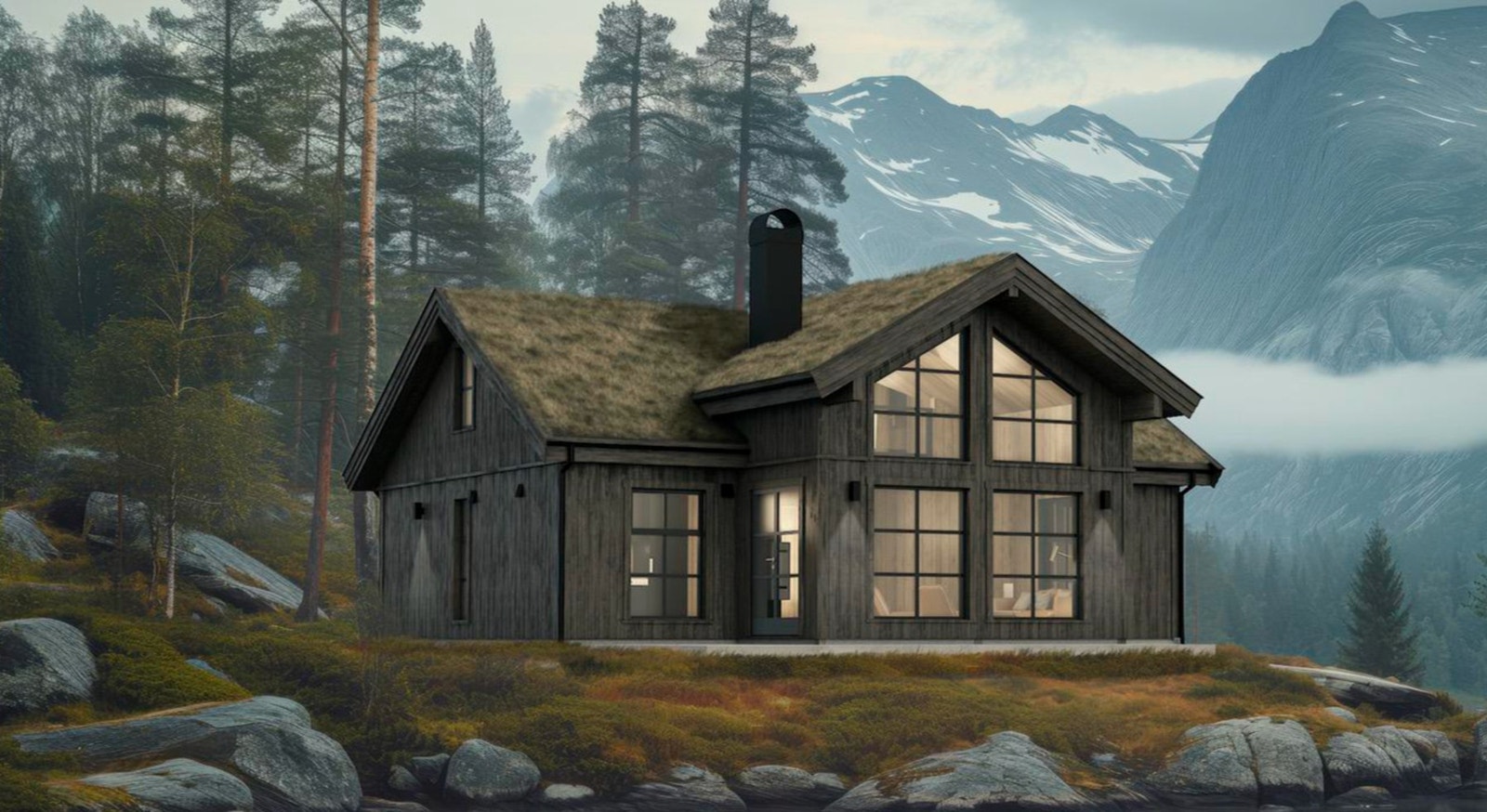 Polar 88, lekker hyttemodell med fremskutte midtpartier. Illustrasjon. Galleribilde