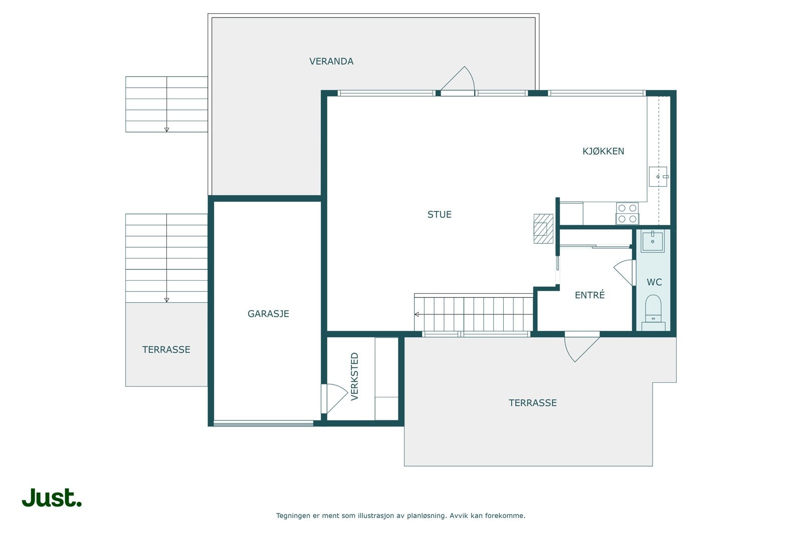Planskisse 1. etasje Galleribilde