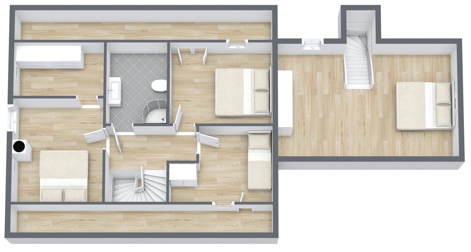 2D plantegning loft. Galleribilde